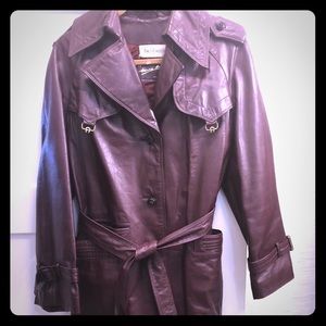 Vintage Etienne Aigner leather trench coat